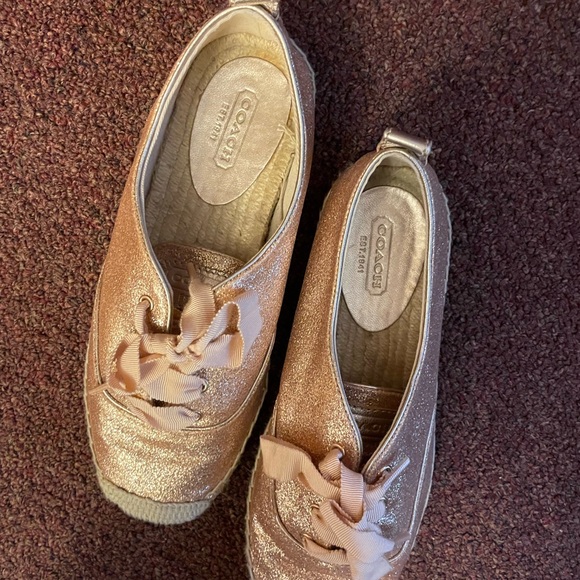 Gold and blue coach sneakers sz 6 - Picture 12 of 13